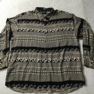 #3 Chrome Button Up Embroidered 100% Rayon Shirt Men's Size XL fashion